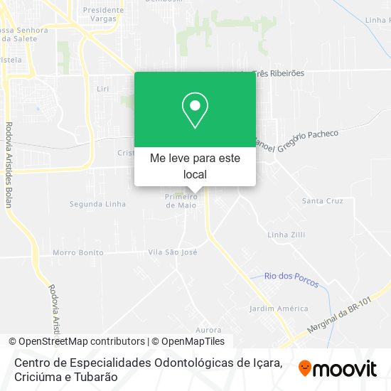 Centro de Especialidades Odontológicas de Içara mapa