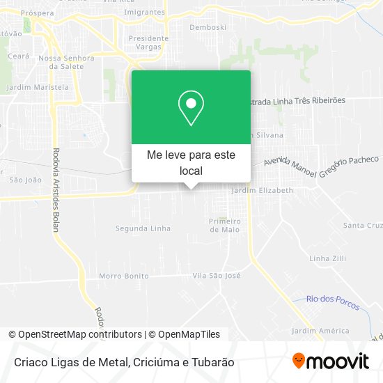Criaco Ligas de Metal mapa