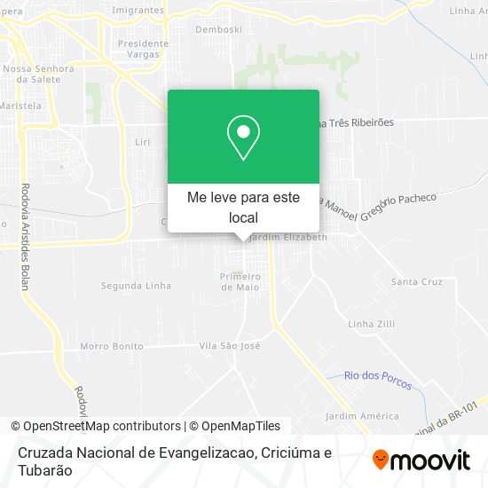 Cruzada Nacional de Evangelizacao mapa