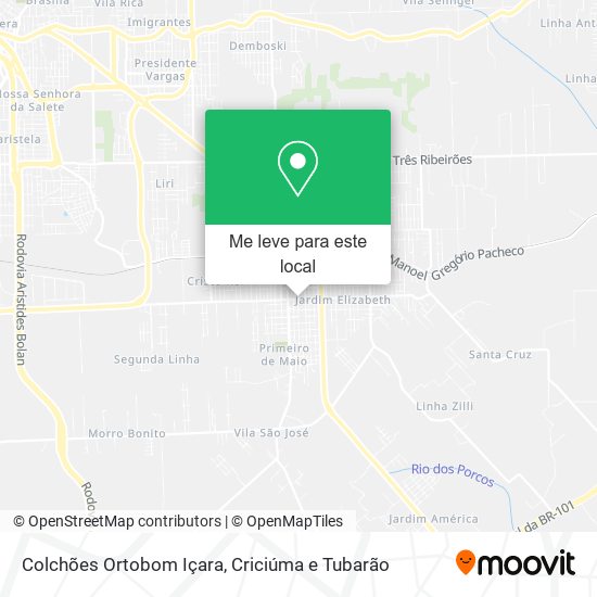 Colchões Ortobom Içara mapa