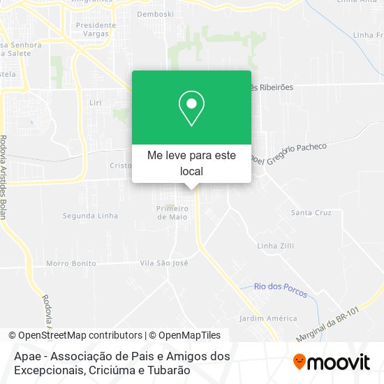 Apae - Associação de Pais e Amigos dos Excepcionais mapa