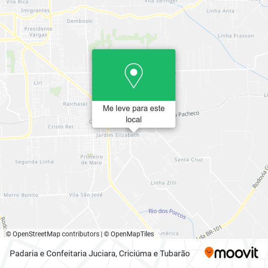Padaria e Confeitaria Juciara mapa