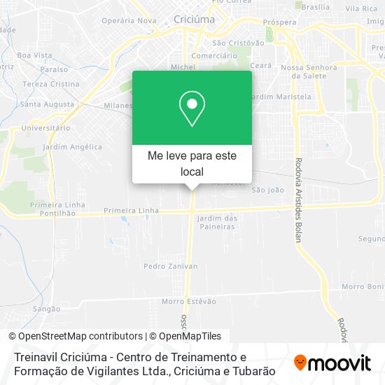 Treinavil Criciúma - Centro de Treinamento e Formação de Vigilantes Ltda. mapa