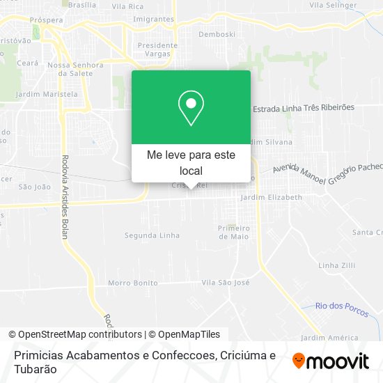 Primicias Acabamentos e Confeccoes mapa
