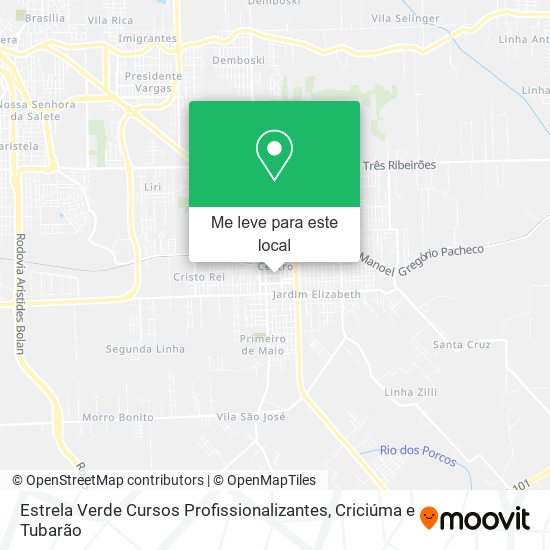 Estrela Verde Cursos Profissionalizantes mapa