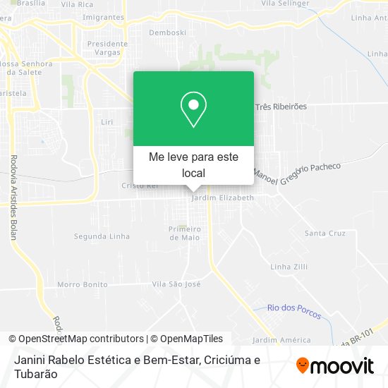 Janini Rabelo Estética e Bem-Estar mapa