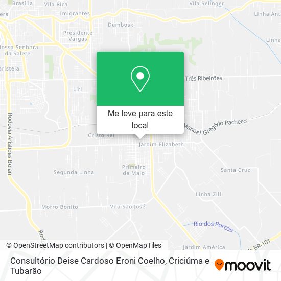 Consultório Deise Cardoso Eroni Coelho mapa