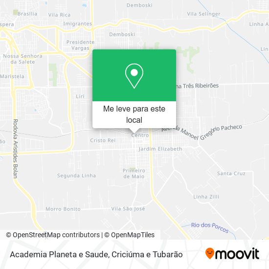 Academia Planeta e Saude mapa