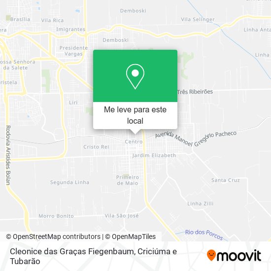 Cleonice das Graças Fiegenbaum mapa