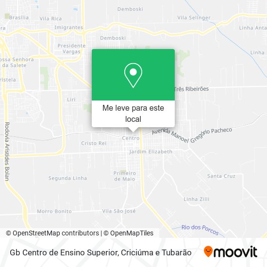 Gb Centro de Ensino Superior mapa