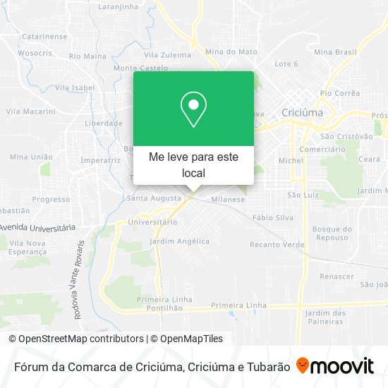Fórum da Comarca de Criciúma mapa