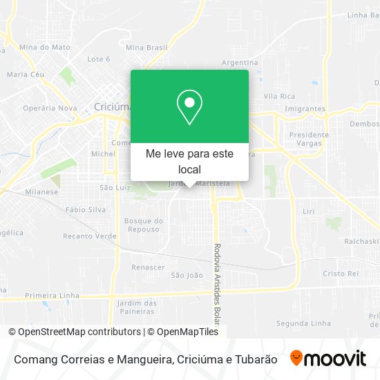 Comang Correias e Mangueira mapa