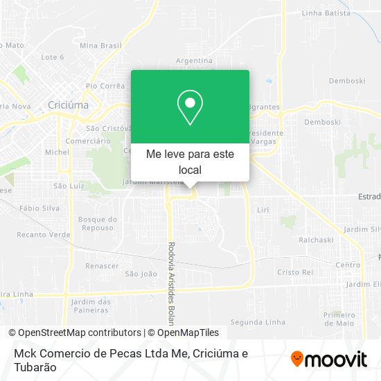 Mck Comercio de Pecas Ltda Me mapa