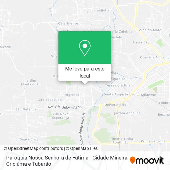 Paróquia Nossa Senhora de Fátima - Cidade Mineira mapa