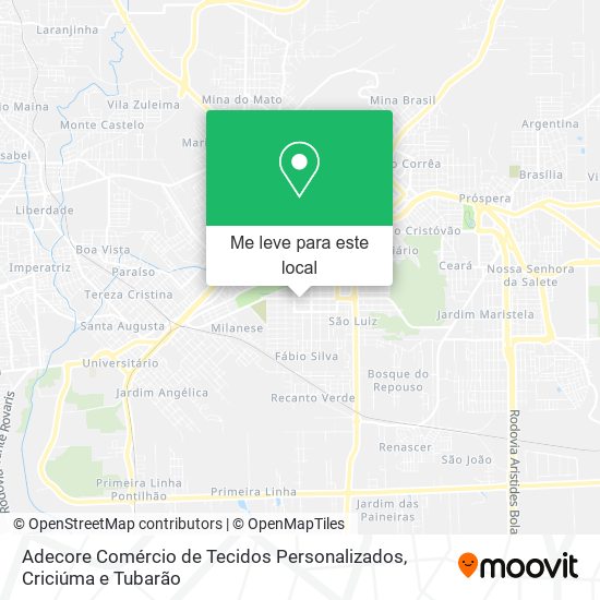Adecore Comércio de Tecidos Personalizados mapa