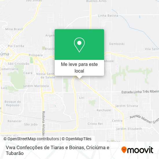 Vwa Confecções de Tiaras e Boinas mapa