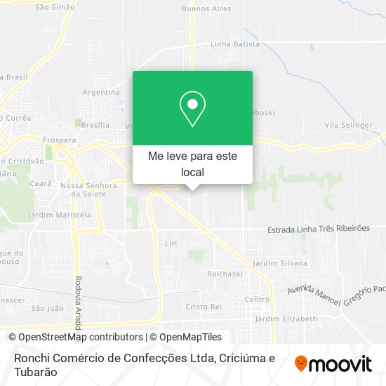 Ronchi Comércio de Confecções Ltda mapa