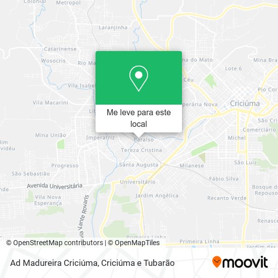 Ad Madureira Criciúma mapa