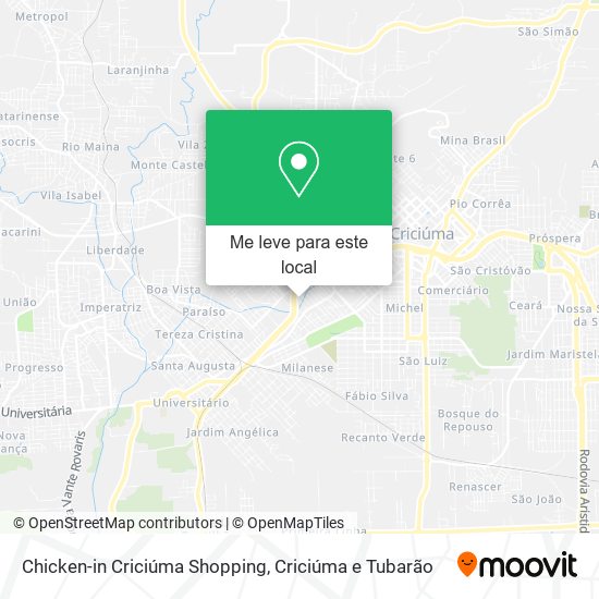 Chicken-in Criciúma Shopping mapa