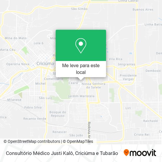 Consultório Médico Justi Kalô mapa