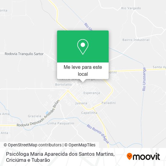 Psicóloga Maria Aparecida dos Santos Martins mapa