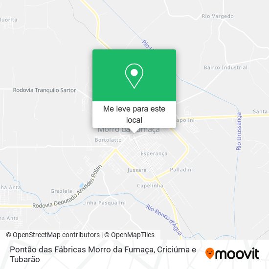 Pontão das Fábricas Morro da Fumaça mapa