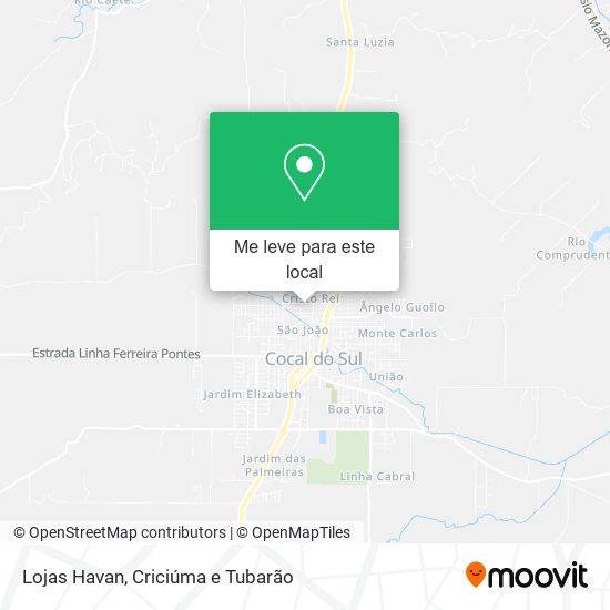 Lojas Havan mapa