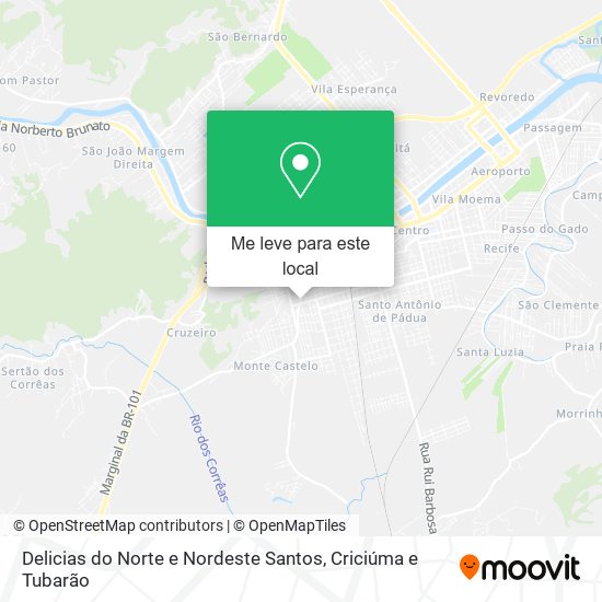 Delicias do Norte e Nordeste Santos mapa