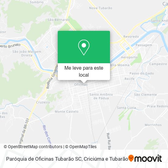 Paróquia de Oficinas Tubarão SC mapa