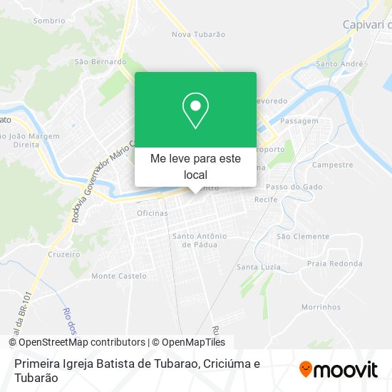 Primeira Igreja Batista de Tubarao mapa
