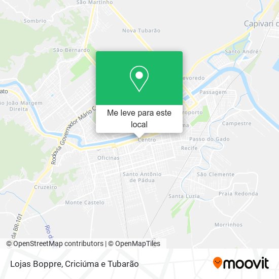 Lojas Boppre mapa