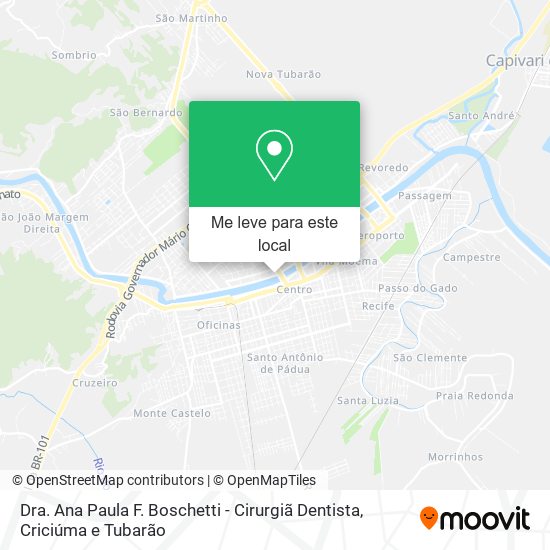 Dra. Ana Paula F. Boschetti - Cirurgiã Dentista mapa