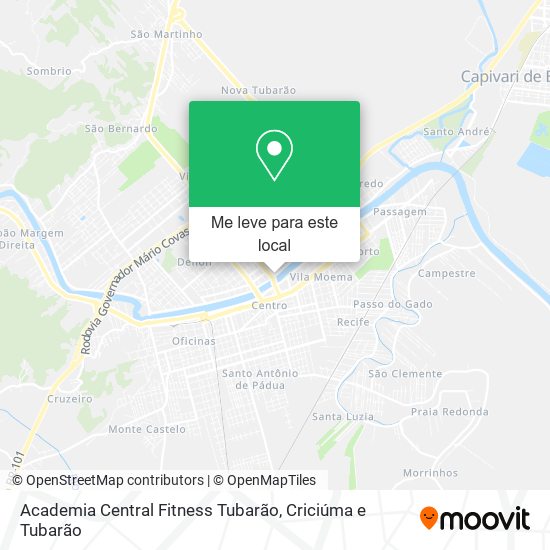 Academia Central Fitness Tubarão mapa