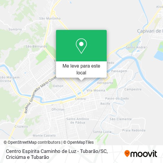 Centro Espírita Caminho de Luz - Tubarão / SC mapa