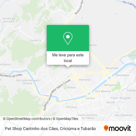 Pet Shop Cantinho dos Cães mapa