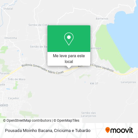 Pousada Moinho Bacana mapa