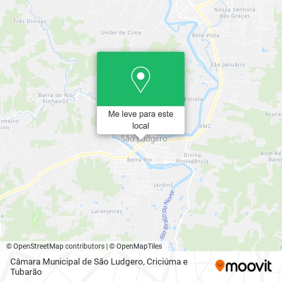 Câmara Municipal de São Ludgero mapa