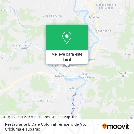 Restaurante E Cafe Colonial Tempero de Vo mapa