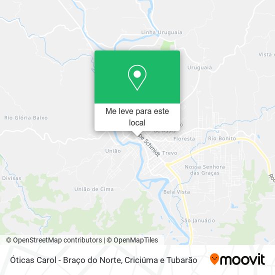 Óticas Carol - Braço do Norte mapa