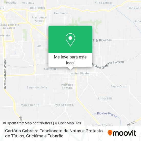 Cartório Cabreira-Tabelionato de Notas e Protesto de Títulos mapa