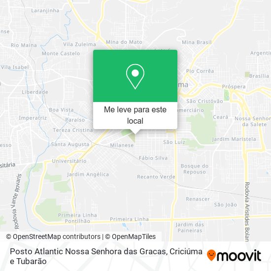 Posto Atlantic Nossa Senhora das Gracas mapa