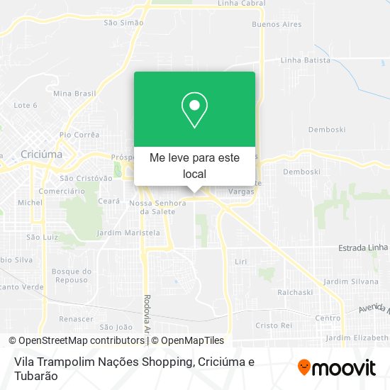 Vila Trampolim Nações Shopping mapa