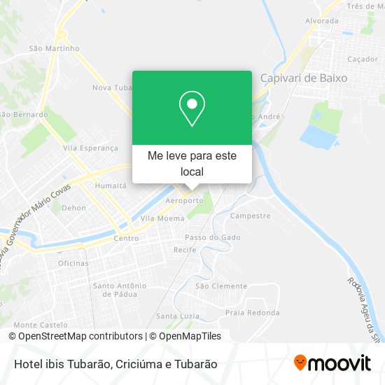 Hotel ibis Tubarão mapa