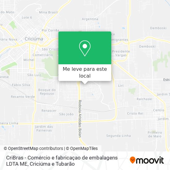 CriBras - Comércio e fabricaçao de embalagens LDTA ME mapa