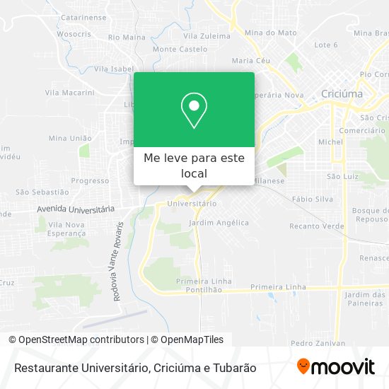 Restaurante Universitário mapa