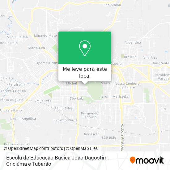Escola de Educação Básica João Dagostim mapa