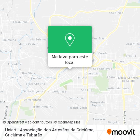 Uniart - Associação dos Artesãos de Criciúma mapa