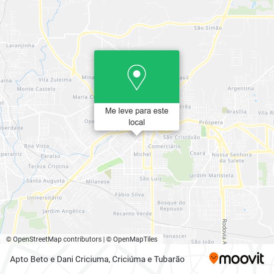 Apto Beto e Dani Criciuma mapa