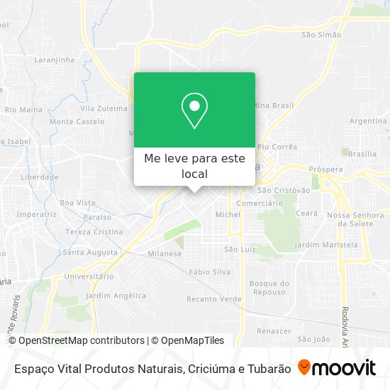 Espaço Vital Produtos Naturais mapa