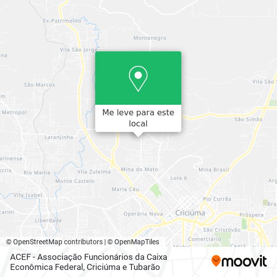 ACEF - Associação Funcionários da Caixa Econômica Federal mapa